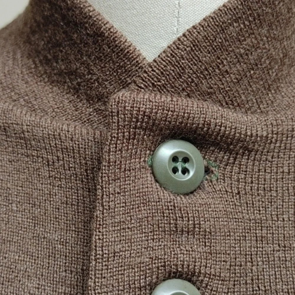 Olive Drab Military Army 5 Button Pull-Over Sweater